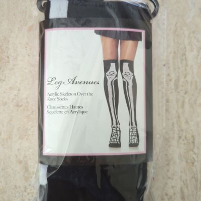 Acrylic Skeleton Over The Knee Sock Adult Women Brand New